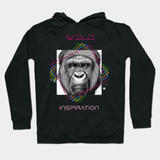 Gorilla Ape Wild Nature Animal Illustration Art Drawing Hoodie